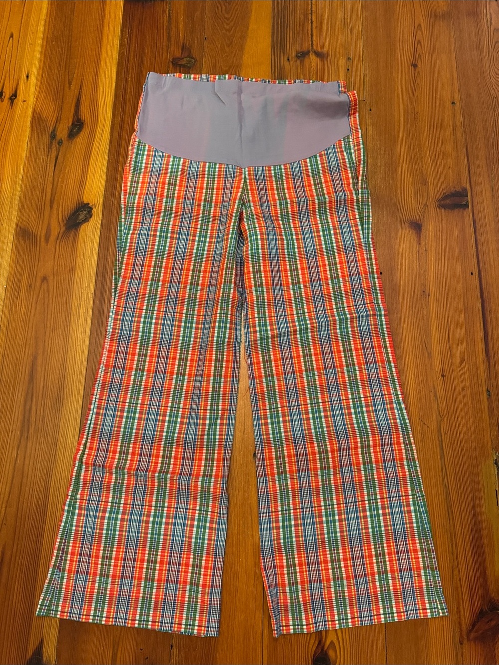 Women’s Vintage Plaid Maternity Pants with Maternity top